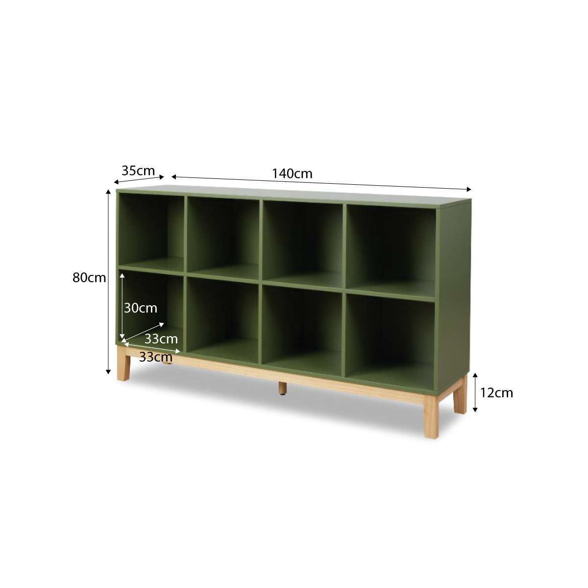 Watson 8 Cube Storage Unit - Olive Green