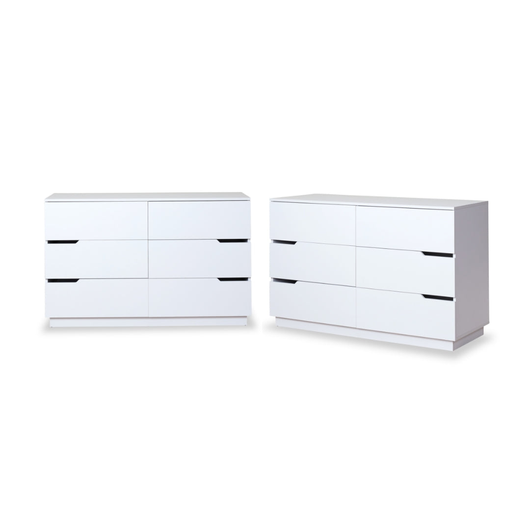 Zack Six Drawer - White Bundle - Mocka Australia